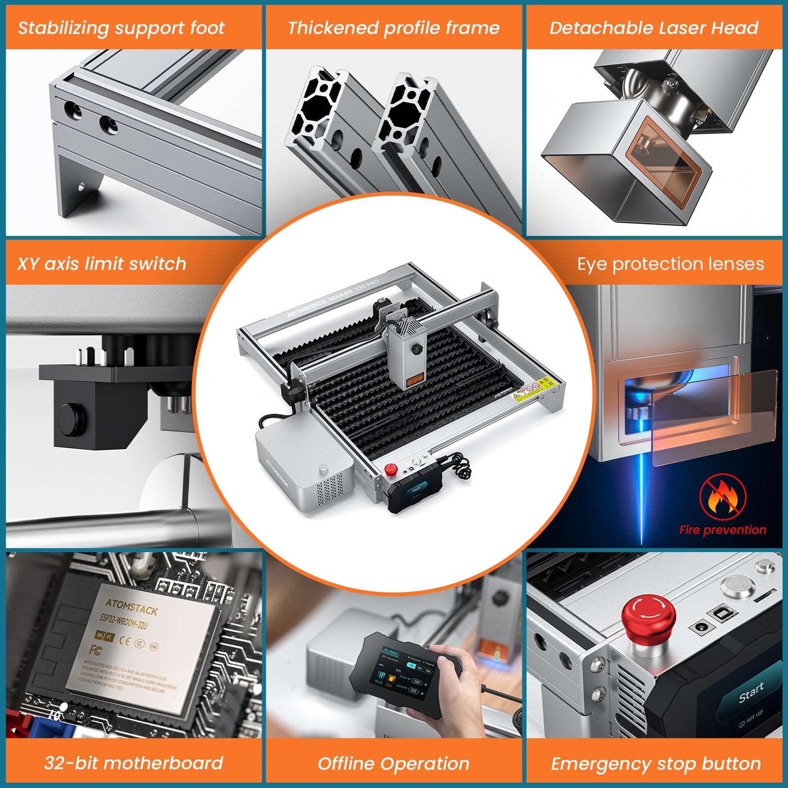 New Arrival Atomstack X30 Pro  6 core  33W Laser Engraving and Cutting Machine - Atomstack Factory Store