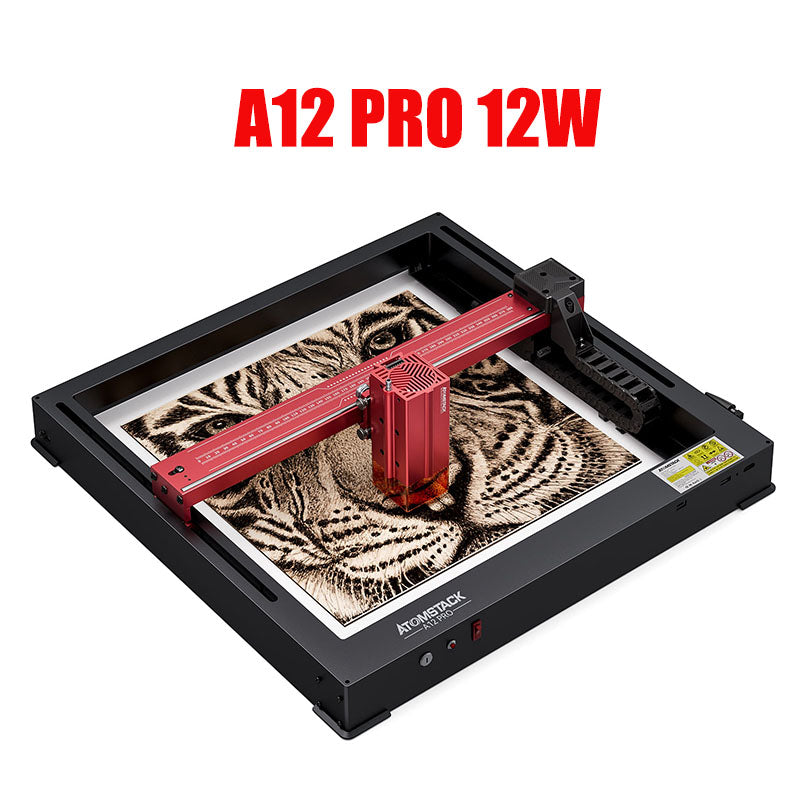 ATOMSTACK A12 Pro X12 Pro Laser Engraving Machine, Unibody Frame Design Installation Free, 12W Output Power Laser Cutter, Ultra-Fine Laser Engraver for Enthusiasts, Home & Office Personalized DIY