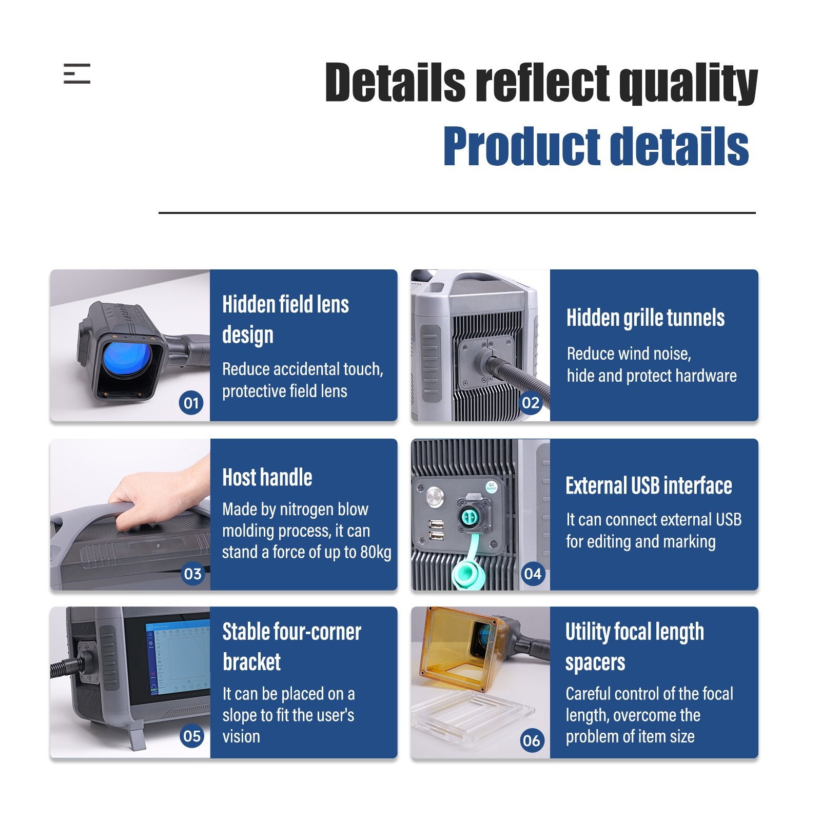 Portable Handheld Fiber Laser Marking Machine, Automatic Carving for Gold, Silver, Plastic Logo, QR Code, Date, 20W, 30W, 50W