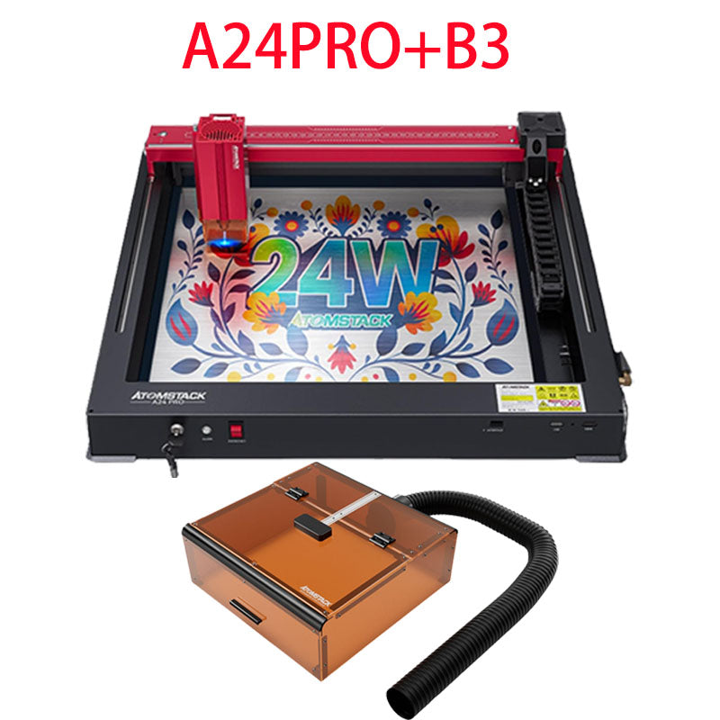 ATOMSTACK A24 Pro X24 Pro Laser Engraving Machine, Unibody Frame Design Installation Free, 24W Output Power Laser Cutter, Ultra-Fine Laser Engraver for Professionals, Home & Office Personalized DIY