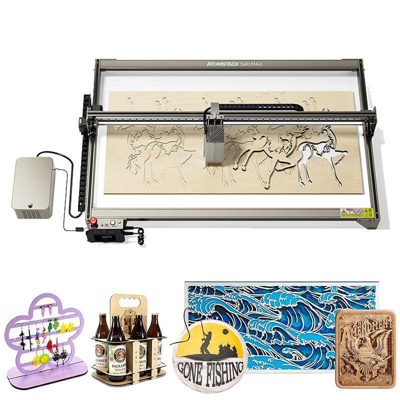 ATOMSTACK X40 S40 X40 MAX Laser Engraver 210W Laser Engraving Cutting Machine For Wood and Metal 48W Laser Output Power DIY CNC Laser Printer 800MM*400MM 3-in-1 Offline Screen/Mobile Phone App/PC Operate