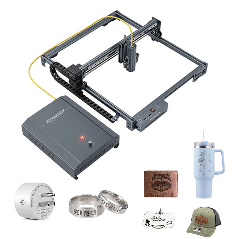 AtomStack A20 Pro 1064nm Infrared Laser Maker 20W Fiber Deep Laser Marking Engraving Machine Metal Cutting Rust Removal 40x40cm