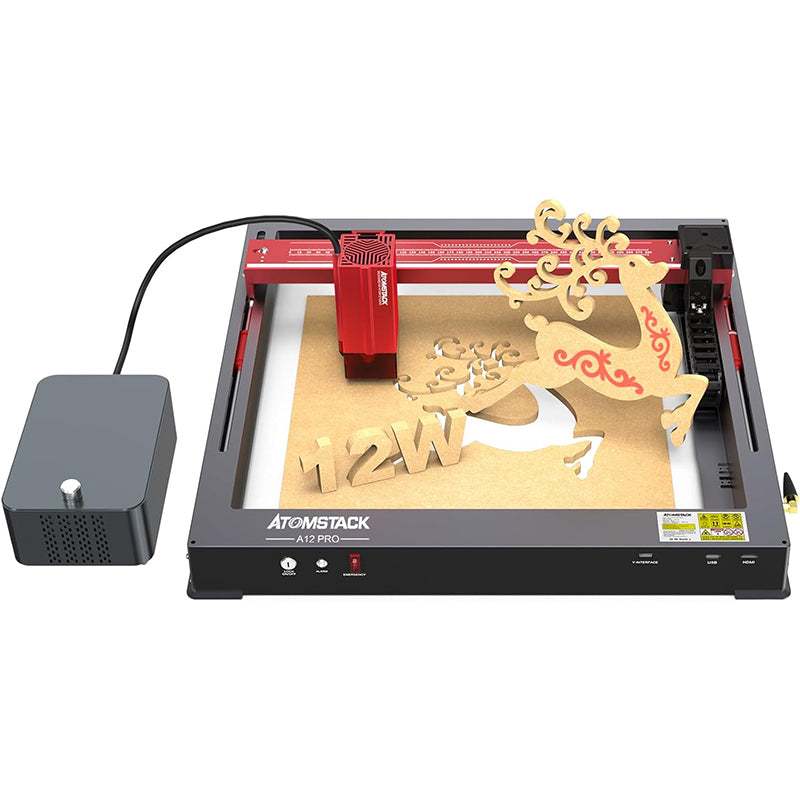 ATOMSTACK A12 Pro X12 PRO 12W Laser Engraving Machine Optical Power Laser Engraver Cutter Unibody Frame With F60 Double Pump Air Support