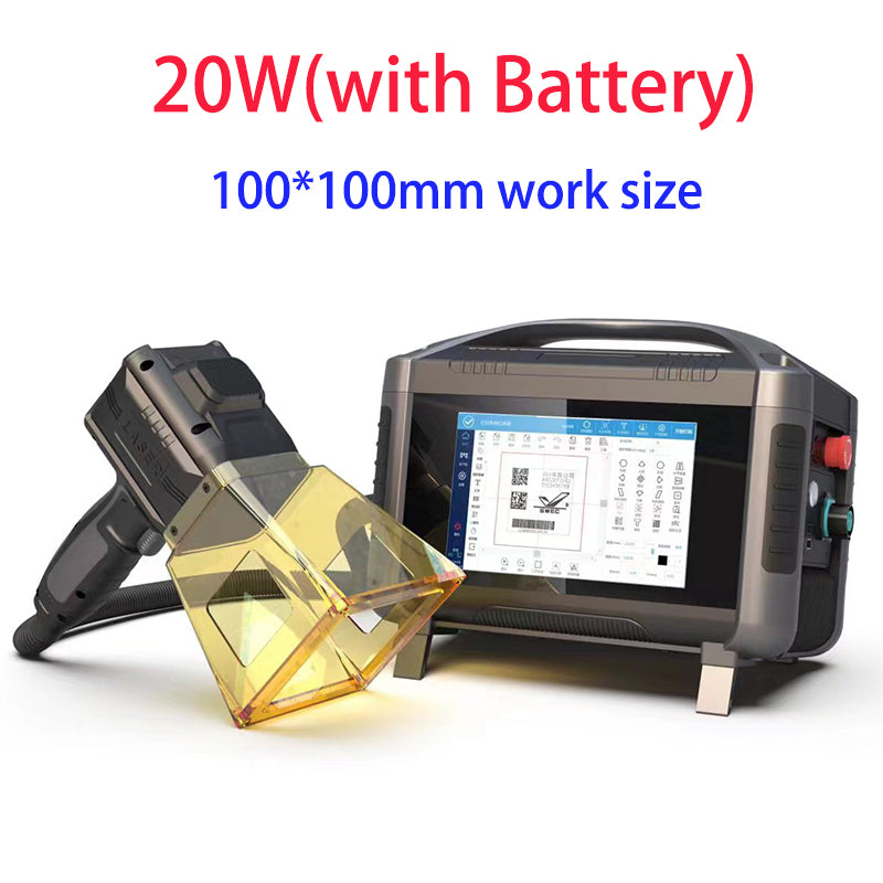 Handheld Laser Engraver 20W 30W 50W Output Power MAX Fiber Marking Machine Steel Distribution Box Nameplate QR Portable Printer