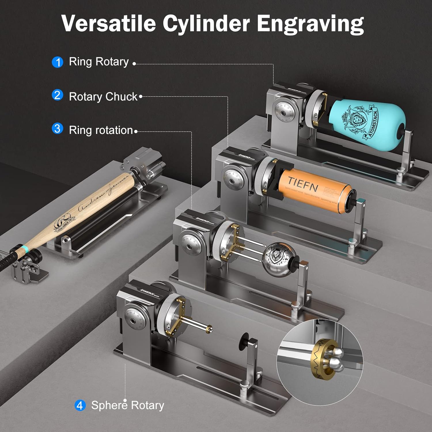 ATOMSTACK A20 X20 S20 Pro 130w Laser Engraving Machine 850x400mm Extension Kit F30 Pro Air Assist Kit With R1 Pro Rotary Shaft