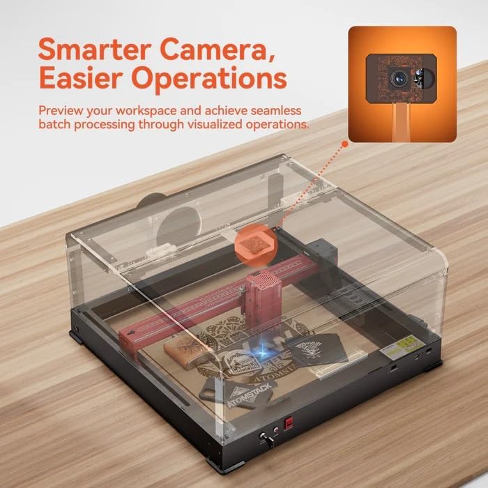ATOMSTACK B3 Laser Engraving Protection Box With D2 Air Purifier, Smart Camera, LED Light, Exhaust Fan, Air Purifier For A6 PRO A12 PRO A24 PRO X24 PRO X12 PRO Laser Engraving Machine
