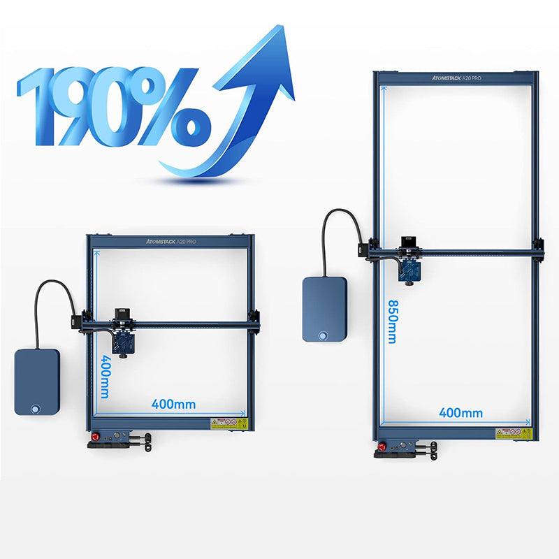 ATOMSTACK A20 X20 S20 Pro 130w Laser Engraving Machine 850x400mm Extension Kit F30 Pro Air Assist Kit