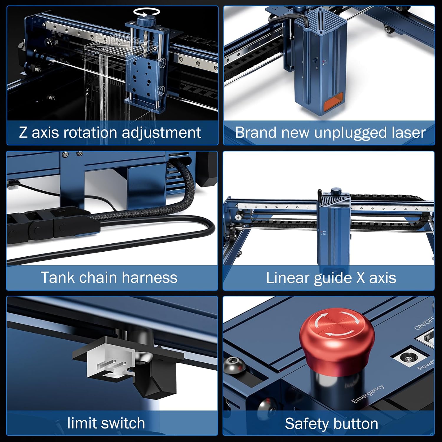 ATOMSTACK A40 S40 X40 PRO Laser Engraver 24W Engraving 48W Cutting Dual Mode Switching With F3 Workbench R1 PRO Rotary Chuck Roller D2 Air Cleaner Purifier And FB2 Protective Box