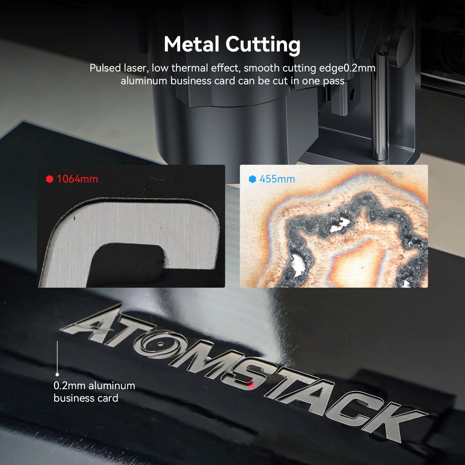AtomStack A20 Pro 1064nm Infrared Laser Maker 20W Fiber Deep Laser Marking Engraving Machine Metal Cutting Rust Removal 40x40cm