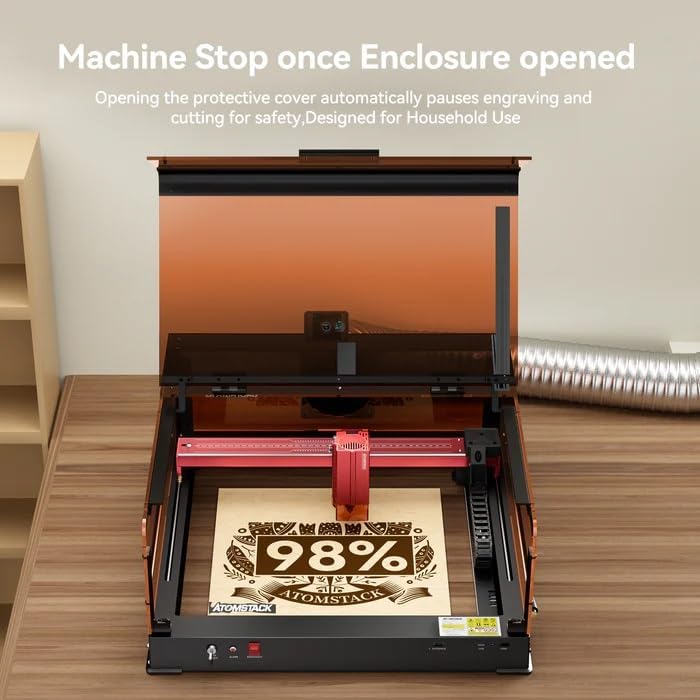 ATOMSTACK B3 Laser Engraving Protection Box With D2 Air Purifier, Smart Camera, LED Light, Exhaust Fan, Air Purifier For A6 PRO A12 PRO A24 PRO X24 PRO X12 PRO Laser Engraving Machine