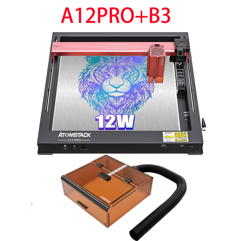 ATOMSTACK A12 Pro X12 Pro Laser Engraving Machine, Unibody Frame Design Installation Free, 12W Output Power Laser Cutter, Ultra-Fine Laser Engraver for Enthusiasts, Home & Office Personalized DIY