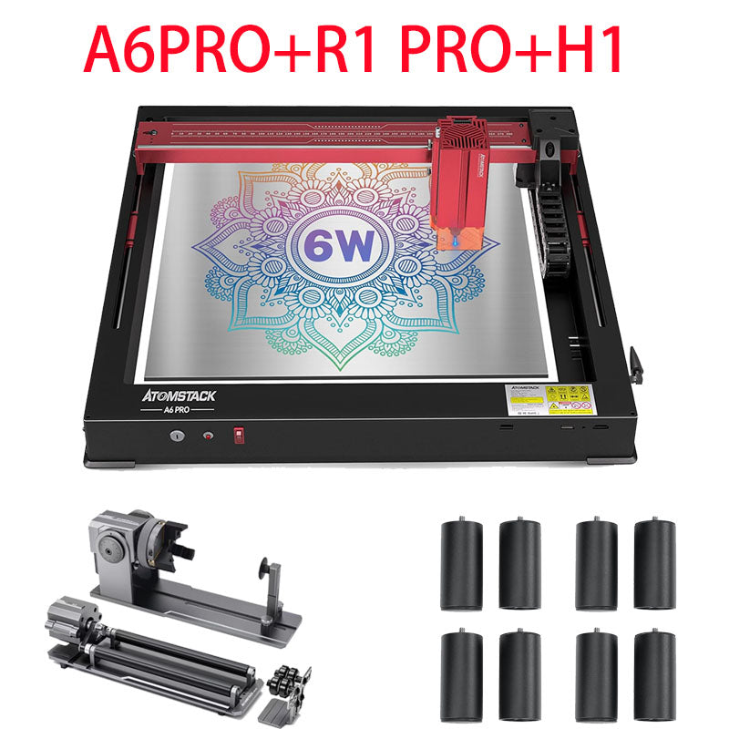 ATOMSTACK A6 Pro Laser Engraving Machine, Unibody Frame Design Installation Free, 6W Output Power Laser Cutter, Ultra-Fine Laser Engraver for Beginners, Home & Office Personalized DIY