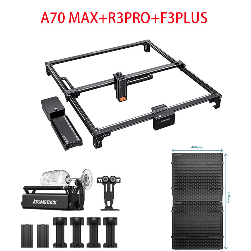 ATOMSTACK A70 X70 MAX 70W Desktop Diode Laser Engraver Auto Focus Metal Acrylic Wood Cutting Engraving Machine 850*800mm Large Area
