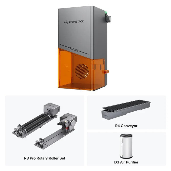 AtomStack Atelier AI Diode Laser Engraver 12W Galvo Portable Handheld Marking Machine with Built-in Camera 4000mm/s Class 1