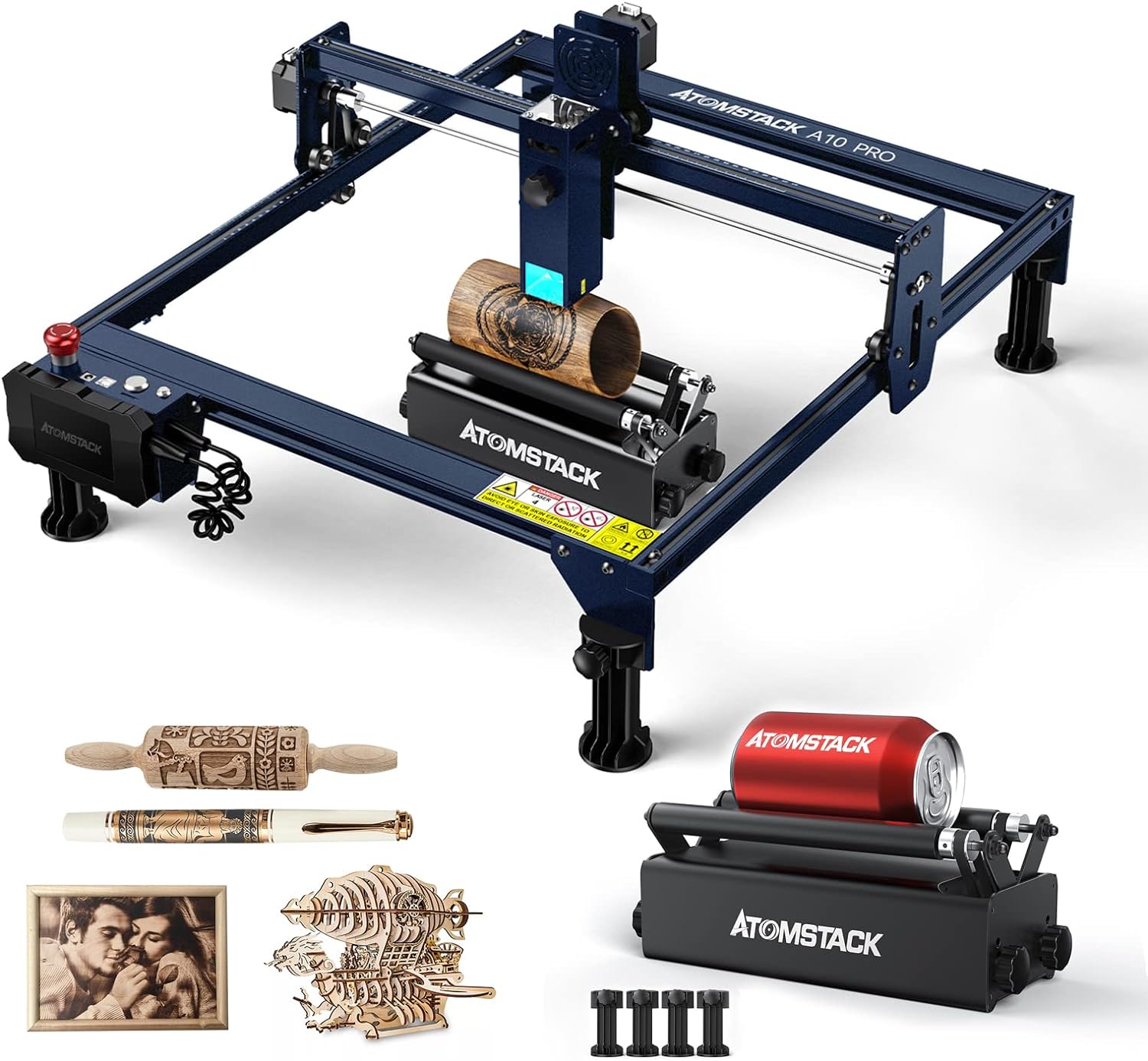 Atomstack A10 PRO S10 PRO X7 PRO 50W Laser Engraving Machine, Offline Engraving Laser Device, 10W Laser Head Output Laser Cutter, Laser Engraving Machine for Glass, Ceramic, Slate, Wood, Acrylic, Metal, 410 x 400 mm