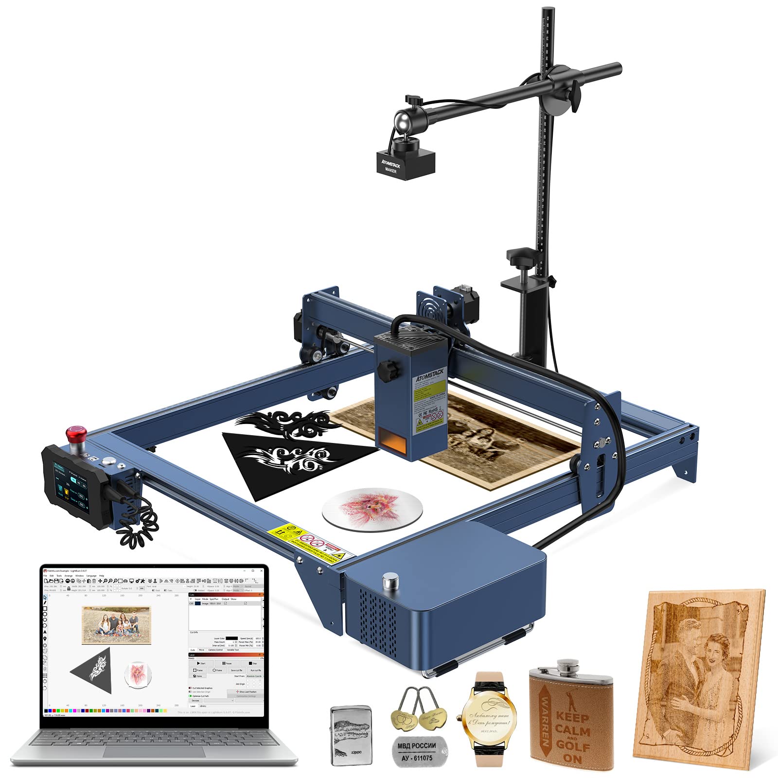 ATOMSTACK A30 S30 X30 PRO 160w Laser Engraving Machine With AC1 Lightburn Camera Laser Cutter Engraver For Wood Metal Glass Acrylic