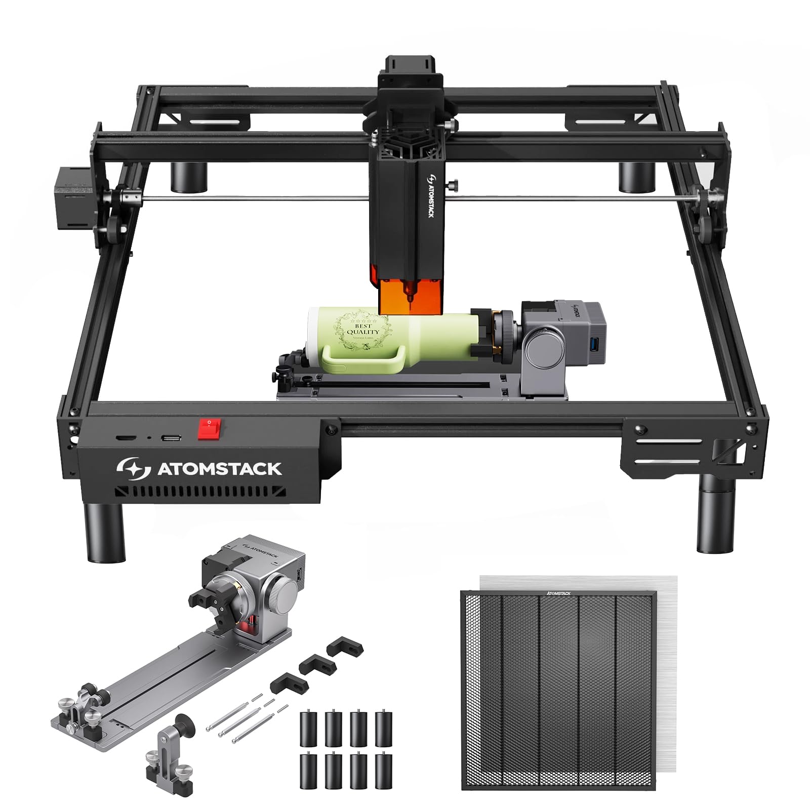 ATOMSTACK 20W Laser Engraver, A20 PRO V2 Laser Cutter, High Accuracy Laser Engraving Machine for Personalized Gifts, Business Cards, Wood, Metal, Acrylic, Leather