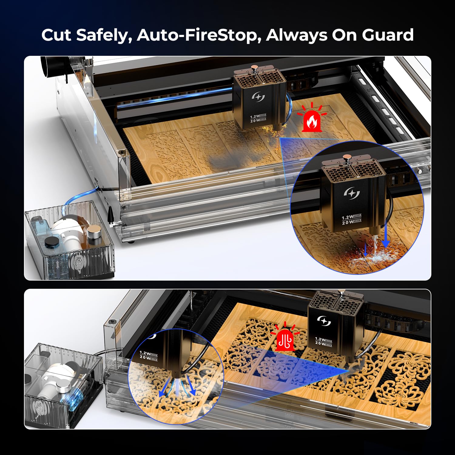 ATOMSTACK Kraft 20w Dual Laser Engraving Machine 1.2W 1064 Laser 600mm/s Engraving Speed,"19.6'x12.6" Laser Cutting Machine Laser Engraver for Wood Metal and Acrylic