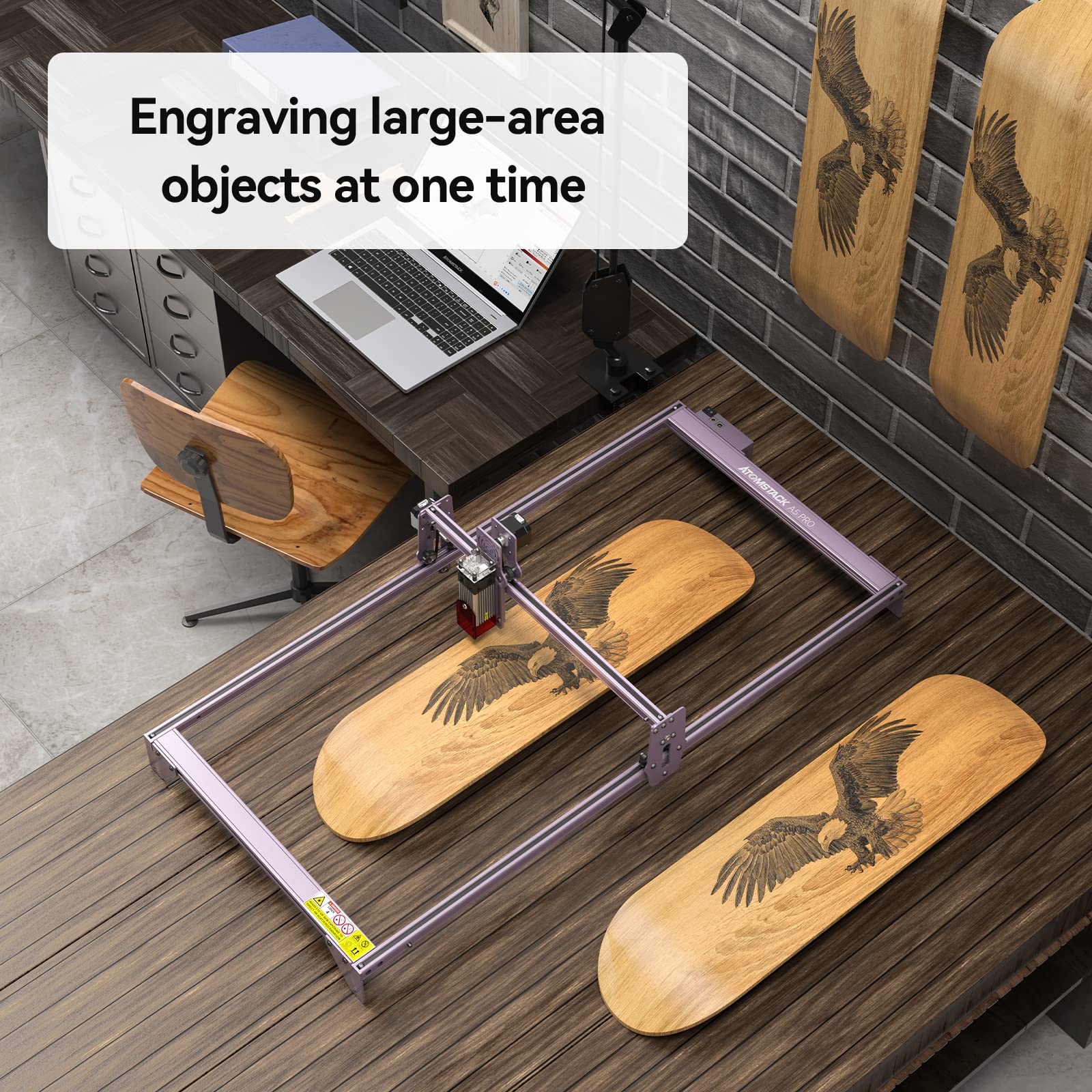 ATOMSTACK Engraving Range Extension Shaft Kit For A5/A5 Pro/A5 Pro+/A5 M40/A5 M30 Laser Engraving Machine 850mm*410MM, Expand Engraving Size Quickly and Easily, A5 PRO Y-Axis Extension Kit