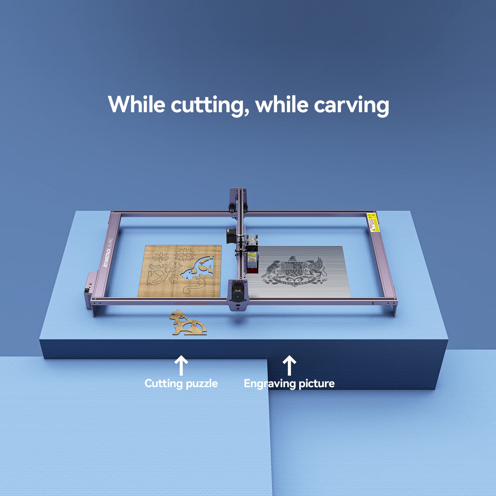 ATOMSTACK Engraving Range Extension Shaft Kit For A5/A5 Pro/A5 Pro+/A5 M40/A5 M30 Laser Engraving Machine 850mm*410MM, Expand Engraving Size Quickly and Easily, A5 PRO Y-Axis Extension Kit