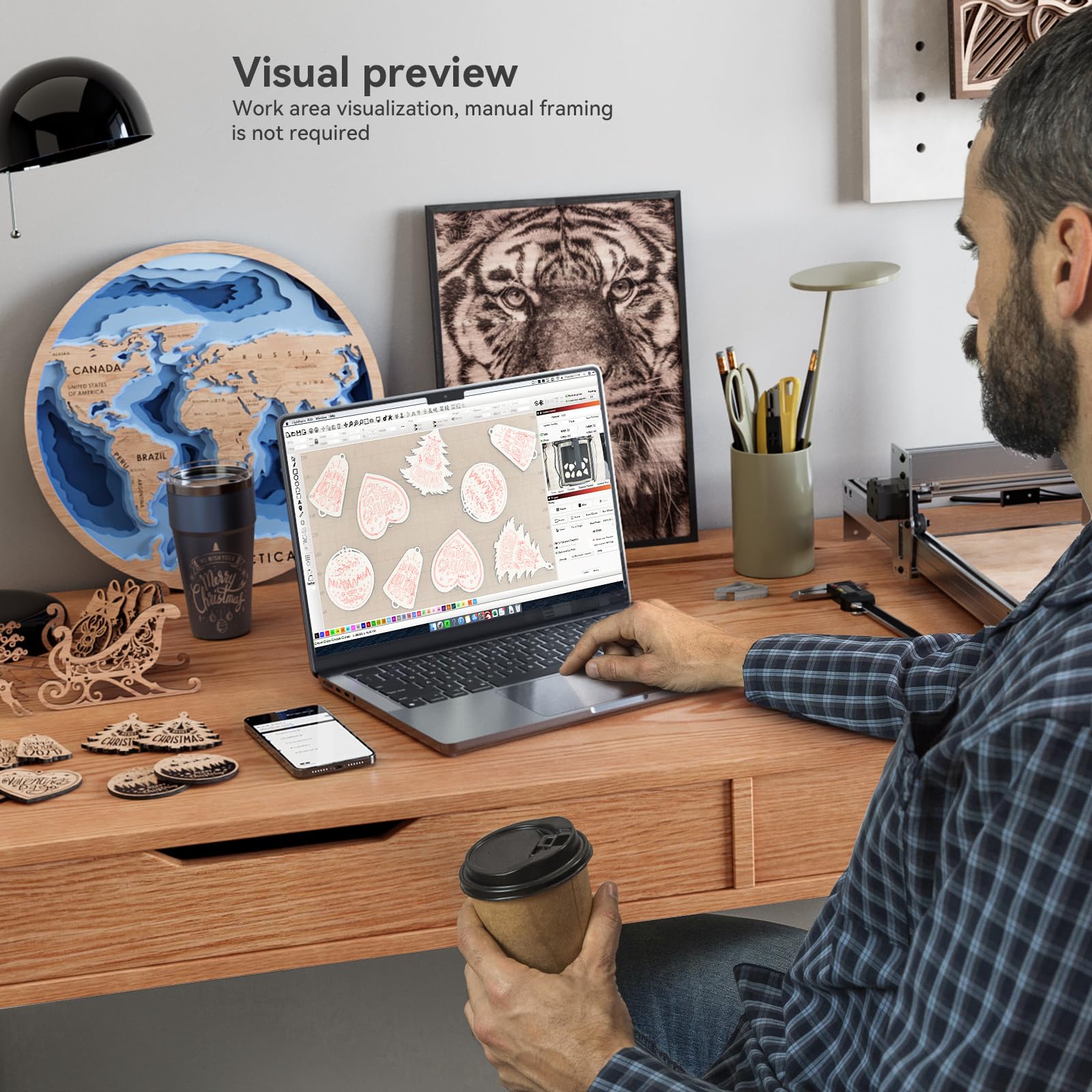 ATOMSTACK A70 X70 Pro 70W laser Engraver With F3 Matrix Table 60L/min Automatic Air F60 400*500 mm With AC2 Lightburn Camera