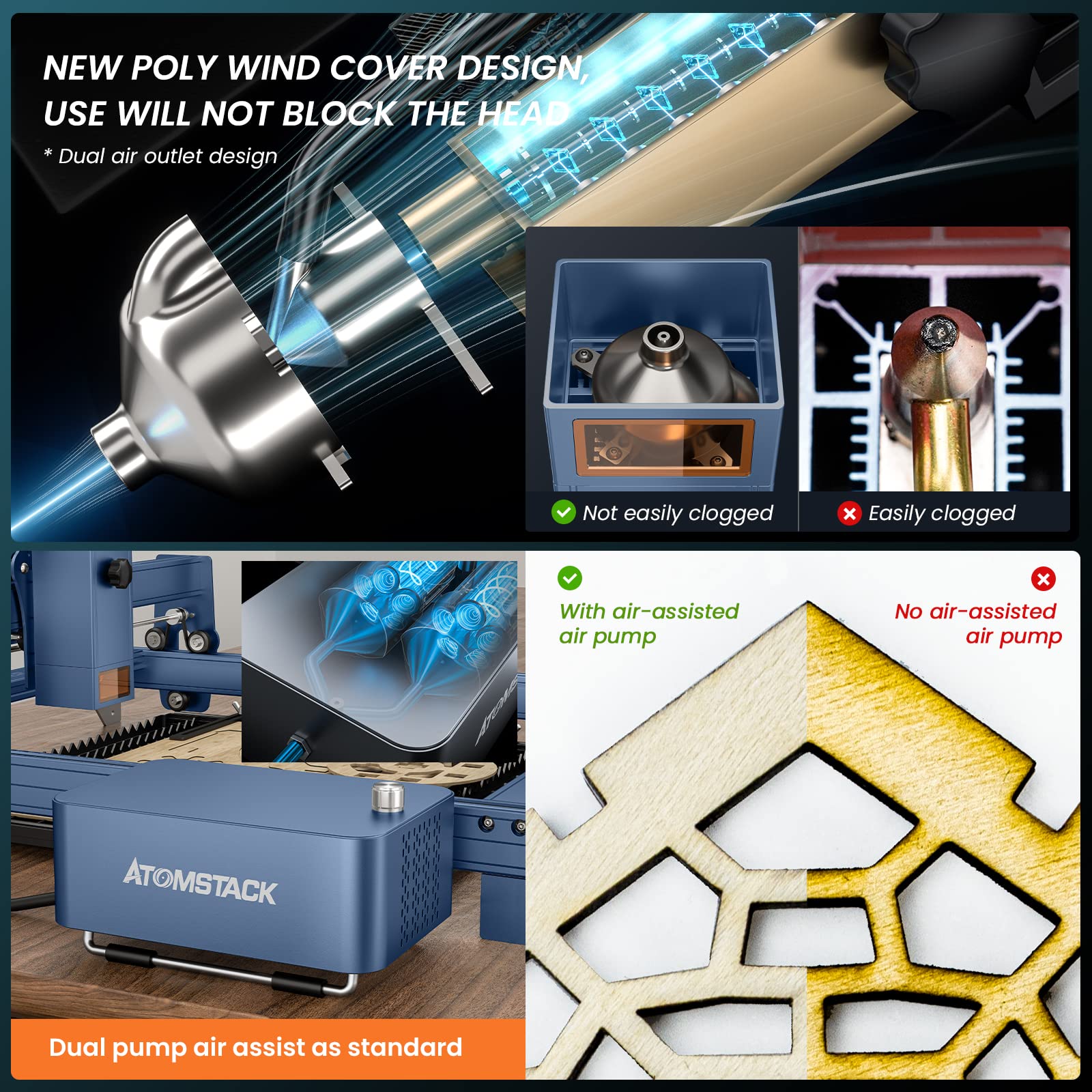 ATOMSTACK A30 S30 X30 PRO 160w Laser Engraving Machine With AC1 Lightburn Camera Laser Cutter Engraver For Wood Metal Glass Acrylic