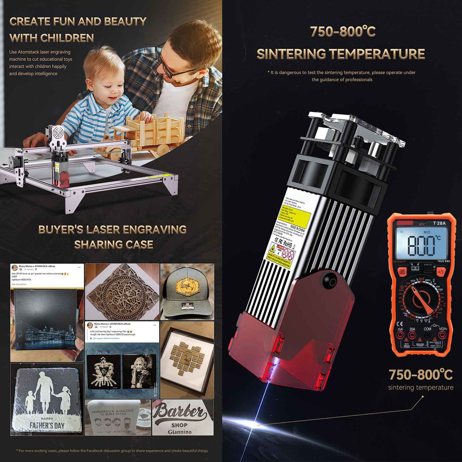 ATOMSTACK A5 Pro Laser Engraver 40W With R3 Pro Laser Rotary Roller Set CNC DIY Laser Engraving Cutting Machine For Wood Leather Metal