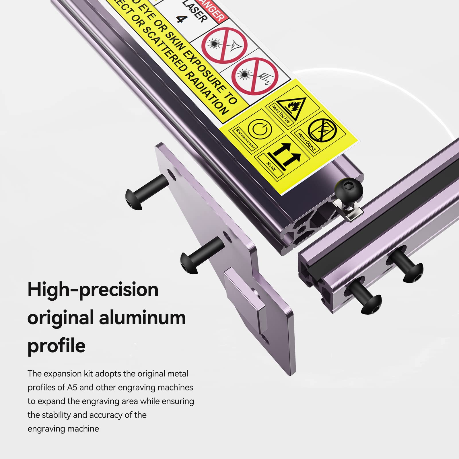 ATOMSTACK Engraving Range Extension Shaft Kit For A5/A5 Pro/A5 Pro+/A5 M40/A5 M30 Laser Engraving Machine 850mm*410MM, Expand Engraving Size Quickly and Easily, A5 PRO Y-Axis Extension Kit