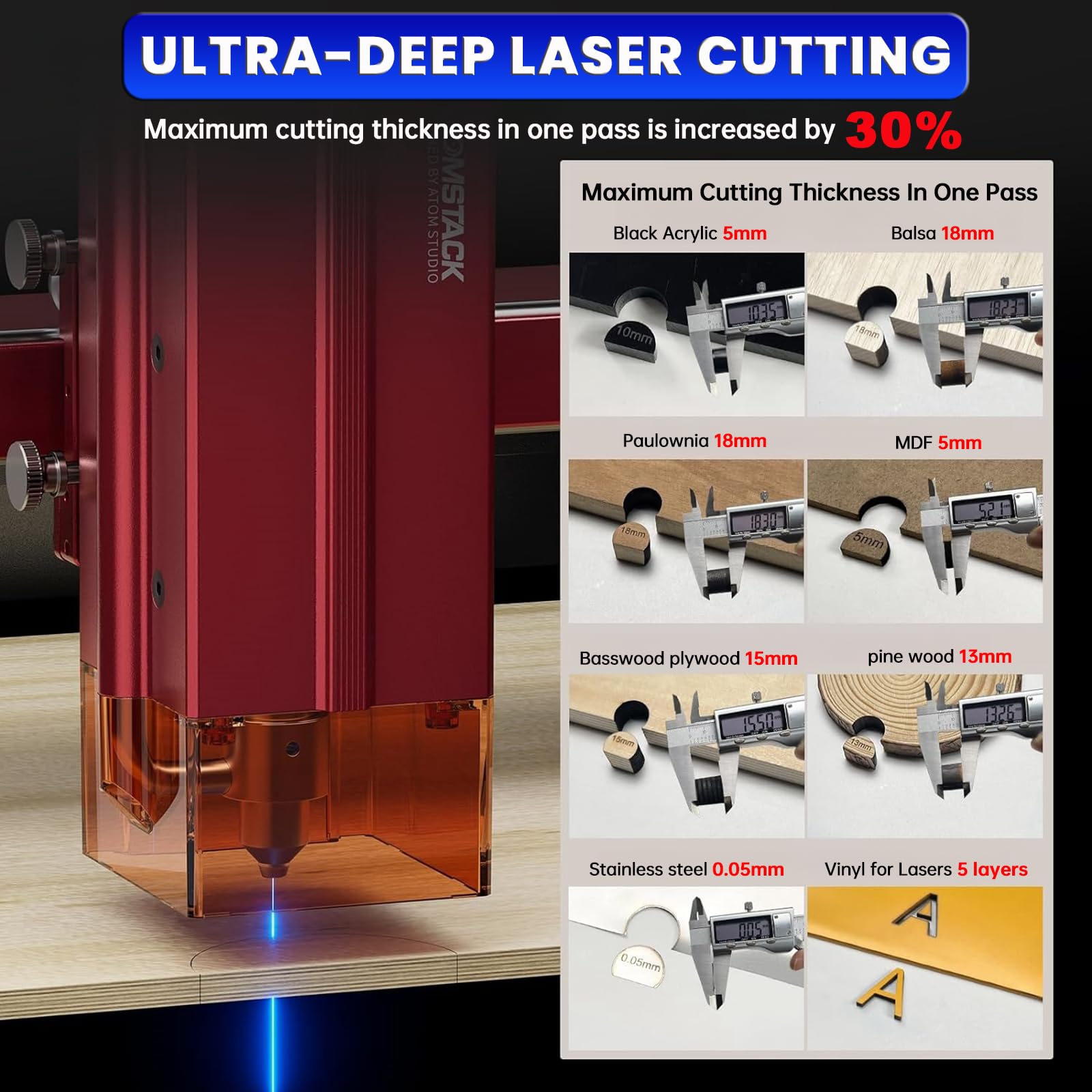 ATOMSTACK A24 Pro X24 Pro Laser Engraving Machine, Unibody Frame Design Installation Free, 24W Output Power Laser Cutter, Ultra-Fine Laser Engraver for Professionals, Home & Office Personalized DIY