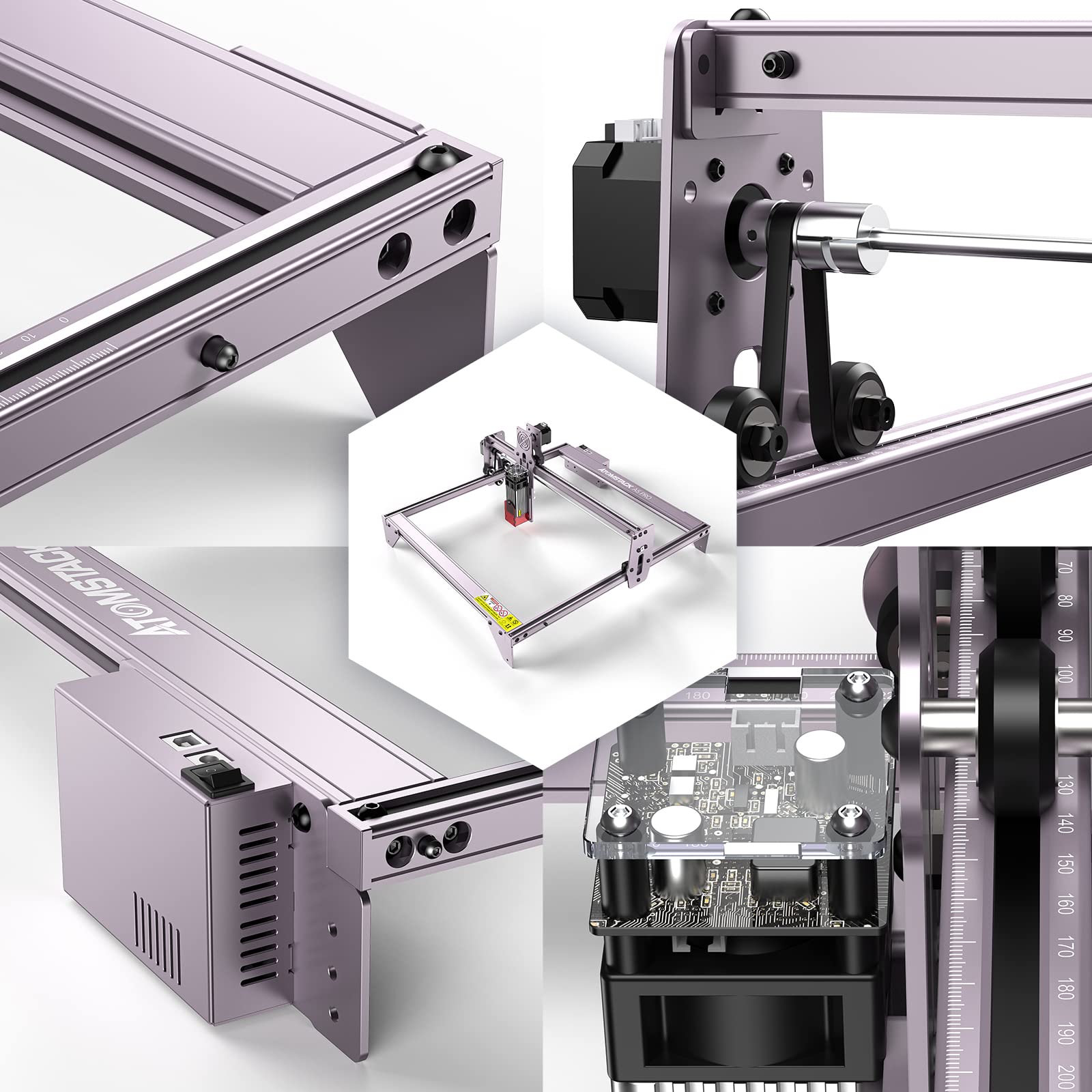 ATOMSTACK A5 Pro Laser Engraver 40W With R3 Pro Laser Rotary Roller Set CNC DIY Laser Engraving Cutting Machine For Wood Leather Metal