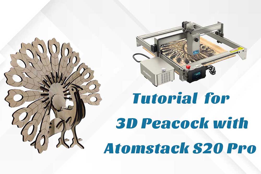 Tutorial for 3D Peacock with Atomstack S20 Pro laser engraving machine