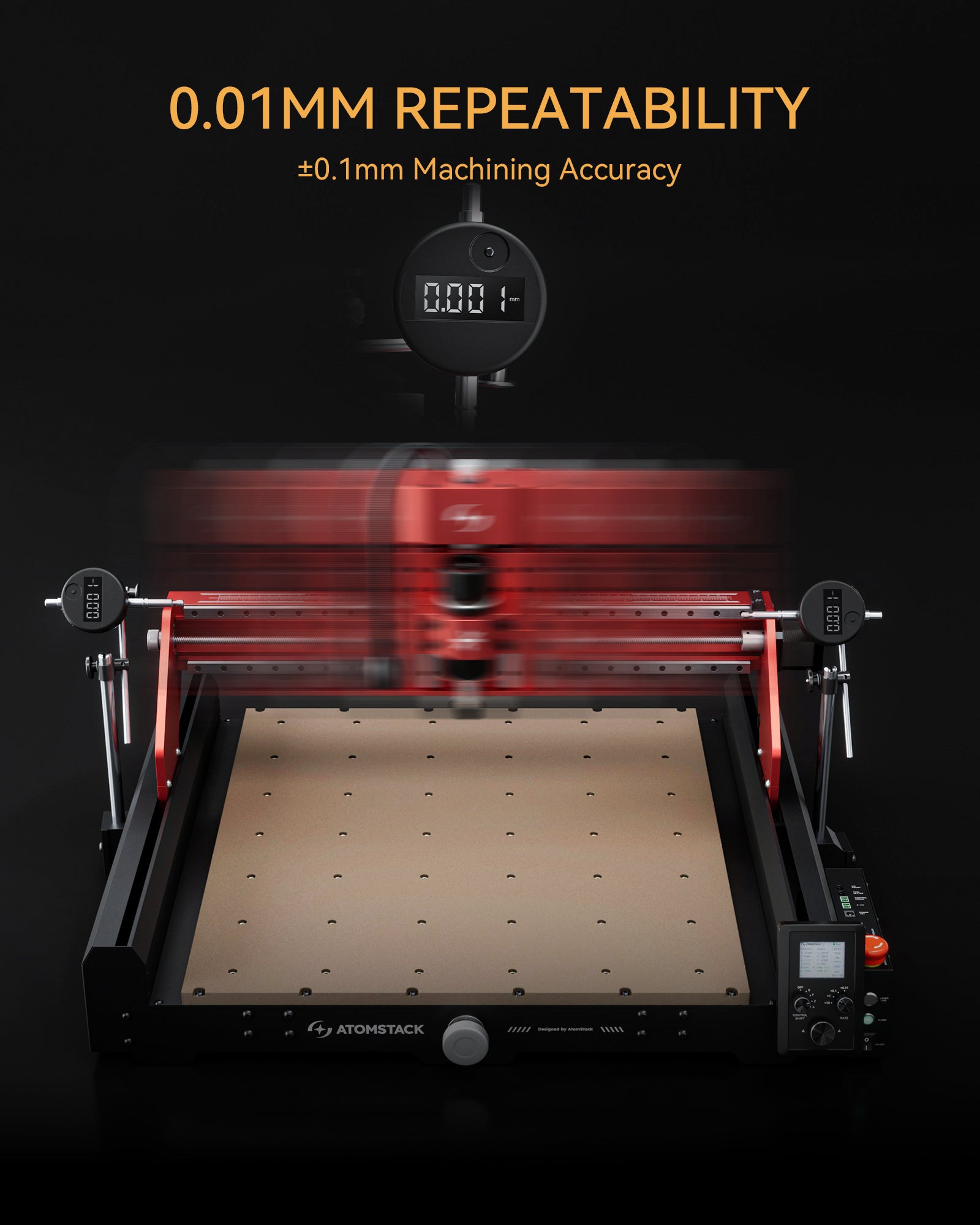 Atomstack 2025 New 0.1MM High Precision C4 PRO Desktop CNC Engraving Machine 200w Spindle Wood Drilling 3D Embossing Machine