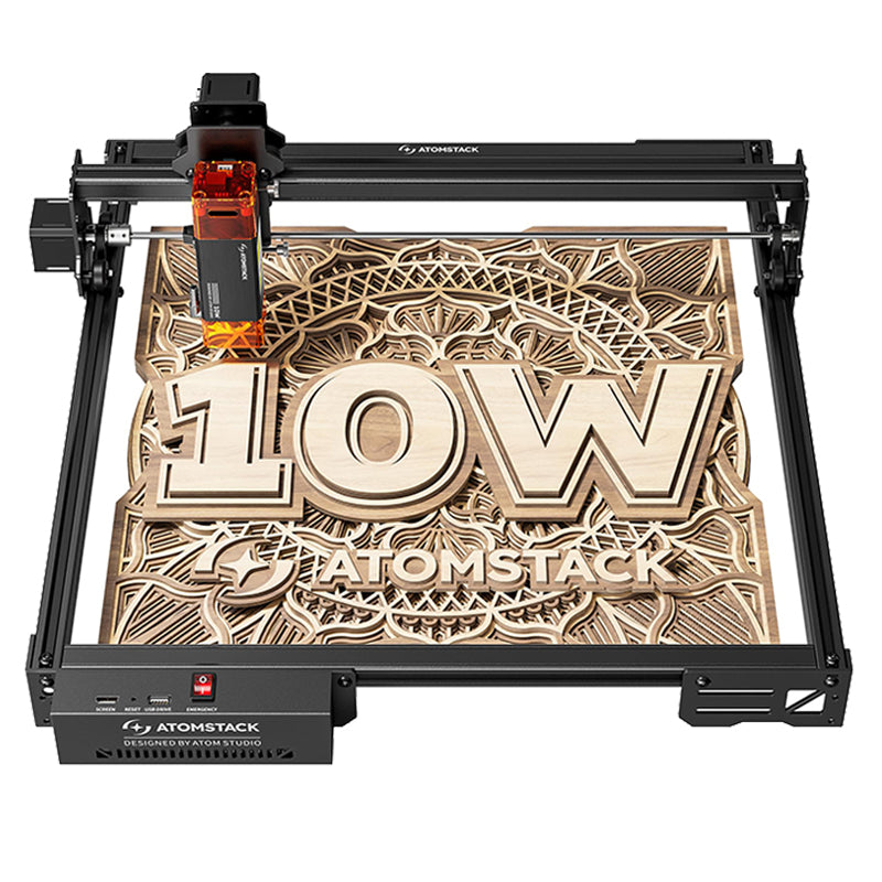 ATOMSTACK 10W Laser Engraver, A10 PRO V2 Laser Cutter, 0.06mm High Accuracy Laser Engraving Machine for Wood and Metal, Dark Acrylic, Glass, Leather