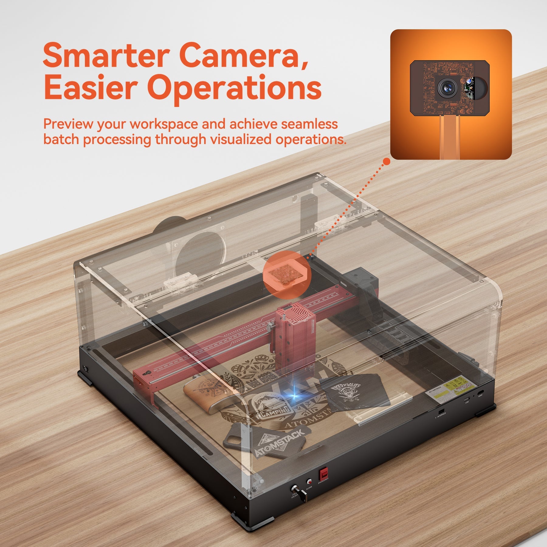 ATOMSTACK B3 Laser Engraver Protective Box With Intelligent Camera, LE