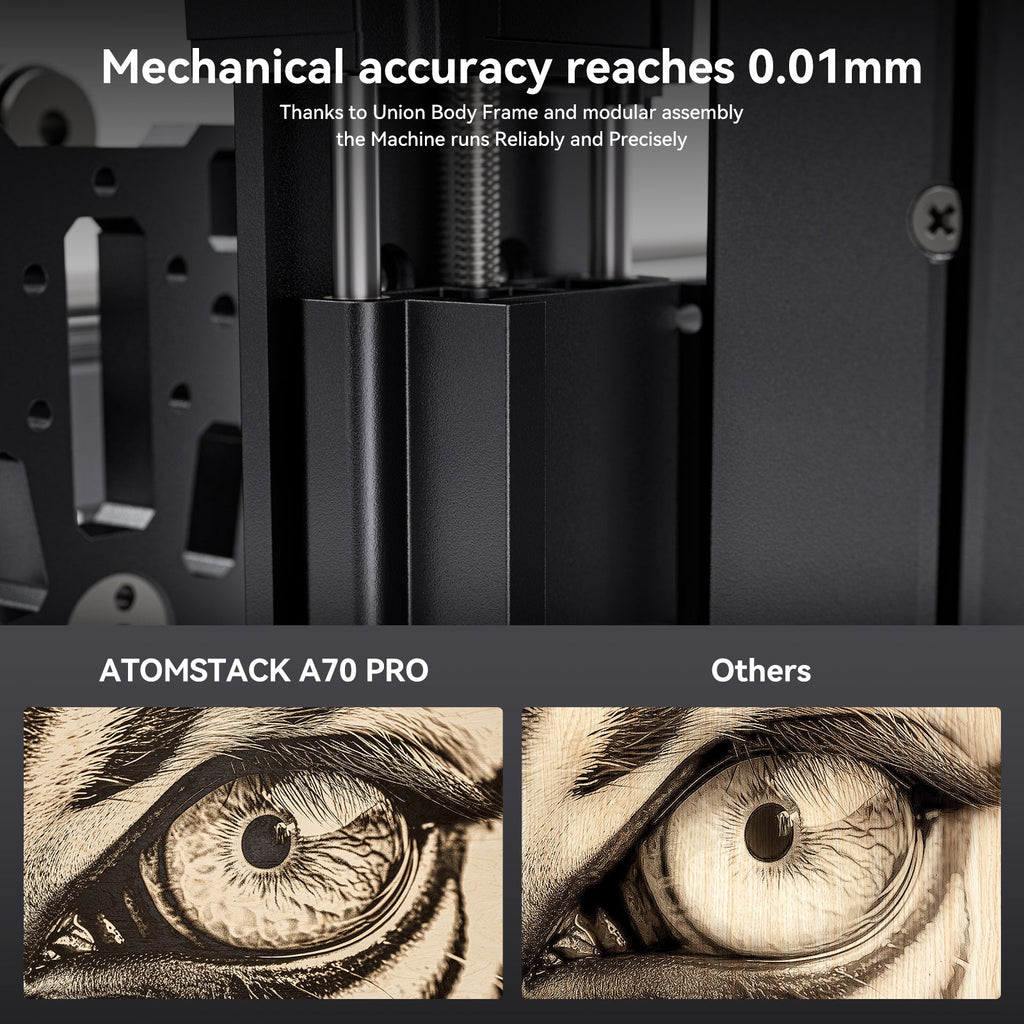 ATOMSTACK A70 X70 MAX 70W Desktop Diode Laser Engraver Auto Focus Meta