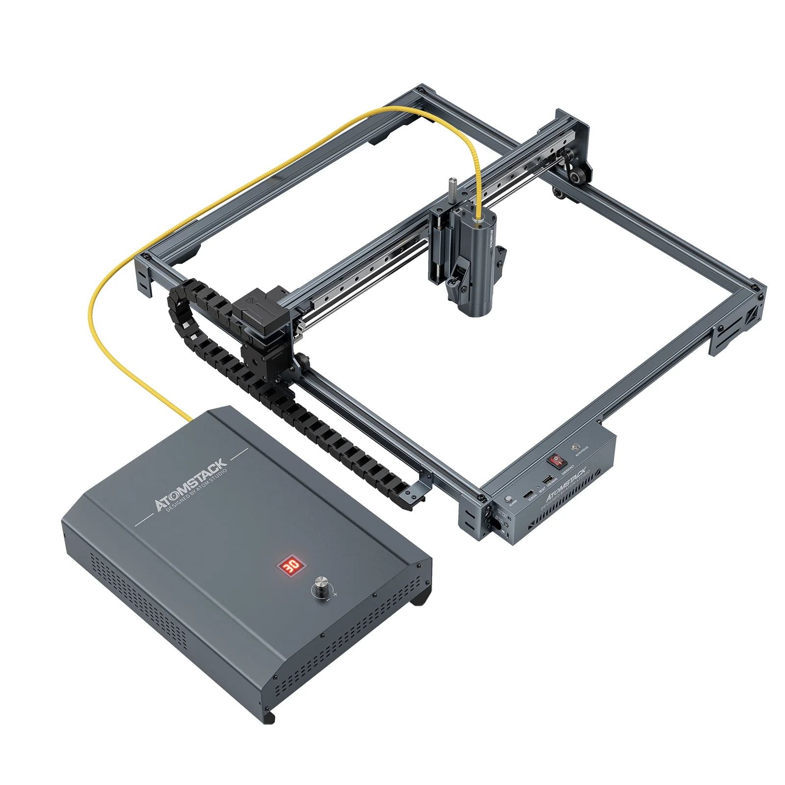 AtomStack A20 Pro 1064nm Infrared Laser Maker 20W Fiber Deep Laser Marking Engraving Machine Metal Cutting Rust Removal 40x40cm