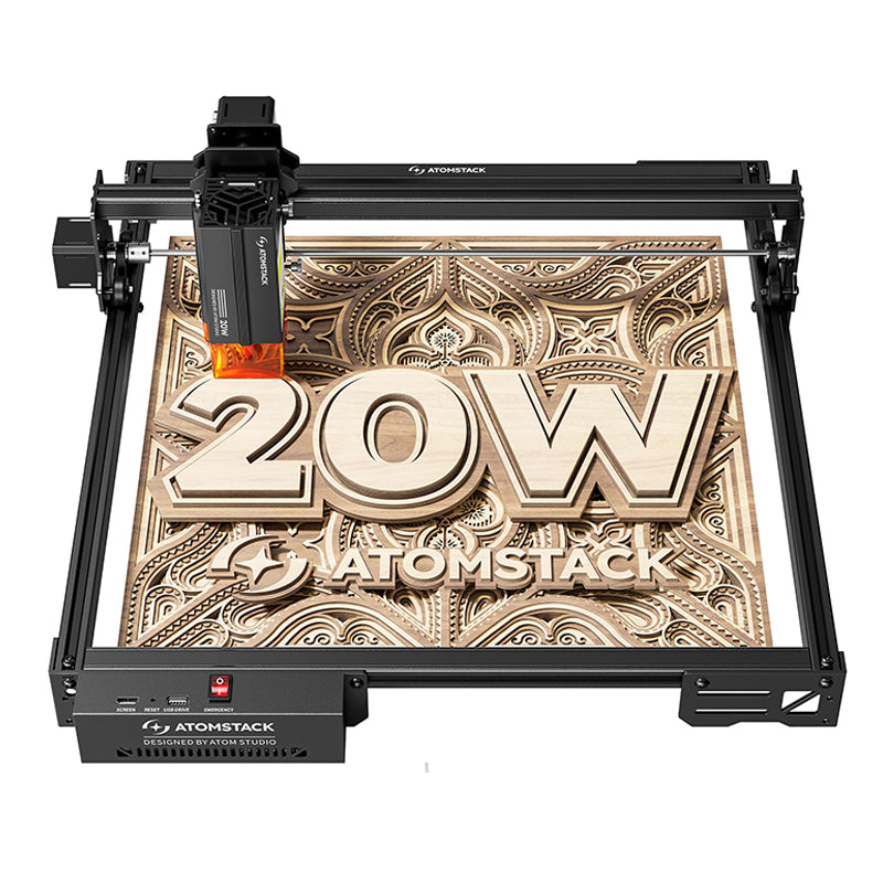 ATOMSTACK 20W Laser Engraver, A20 PRO V2 Laser Cutter, High Accuracy Laser Engraving Machine for Personalized Gifts, Business Cards, Wood, Metal, Acrylic, Leather