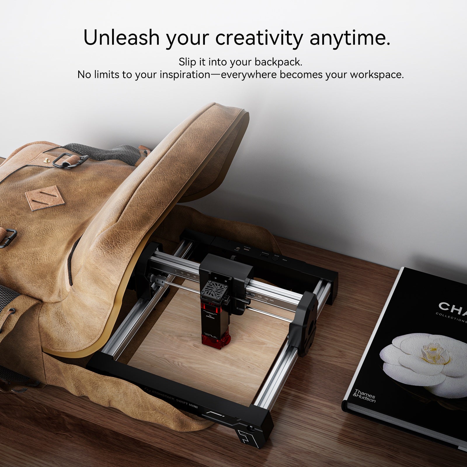 ATOMSTACK Swift Mini Laser Engraver for Beginners 3000mW Output Laser Cutter Desktop Portable Engraving Machine for Wood T-Shirt