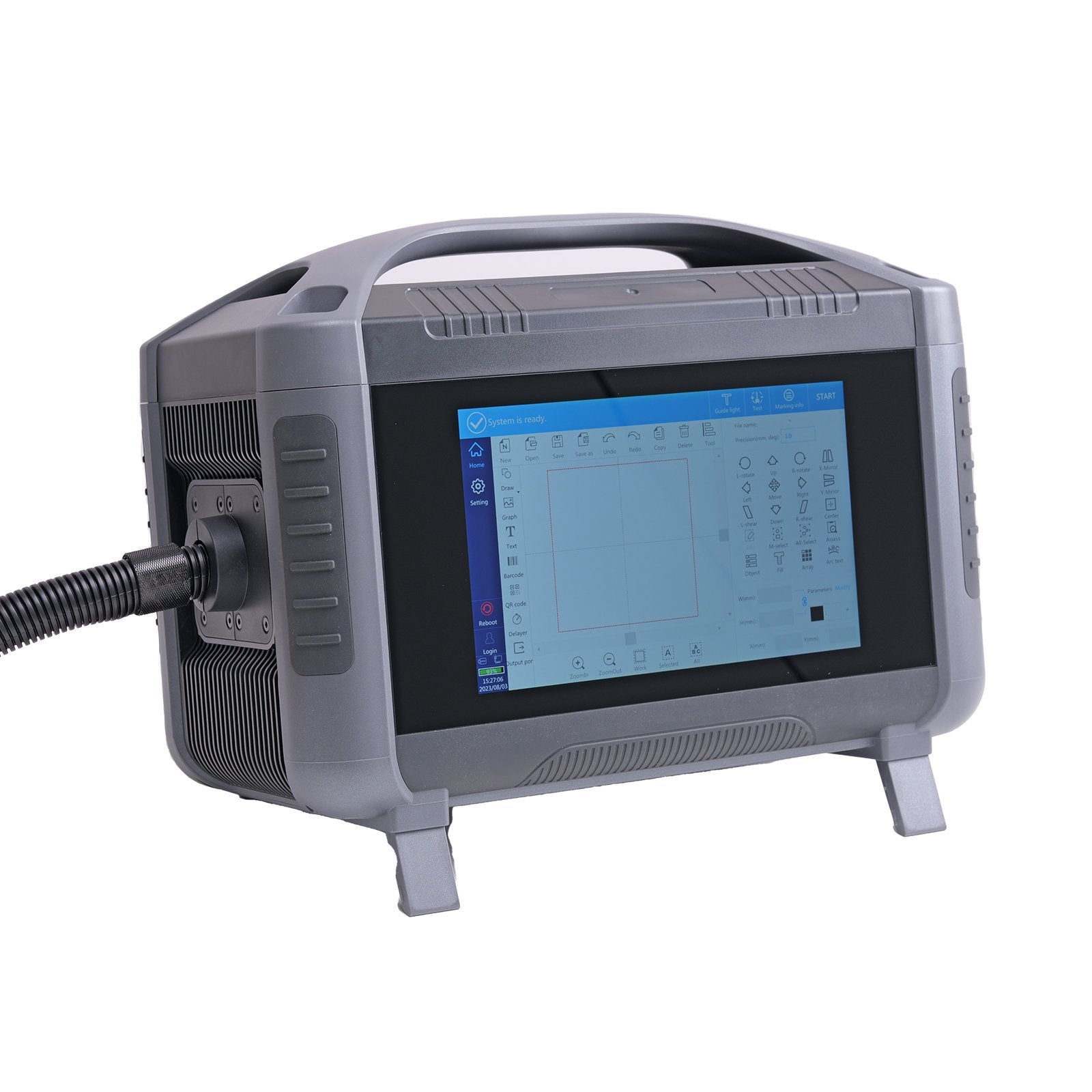 Portable Handheld Fiber Laser Marking Machine, Automatic Carving for Gold, Silver, Plastic Logo, QR Code, Date, 20W, 30W, 50W