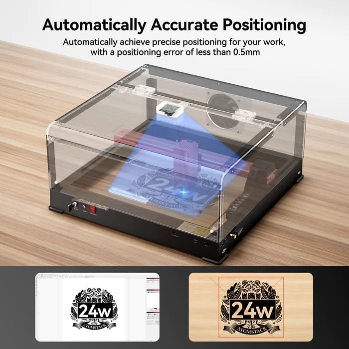 ATOMSTACK B3 Laser Engraving Protection Box With D2 Air Purifier, Smart Camera, LED Light, Exhaust Fan, Air Purifier For A6 PRO A12 PRO A24 PRO X24 PRO X12 PRO Laser Engraving Machine