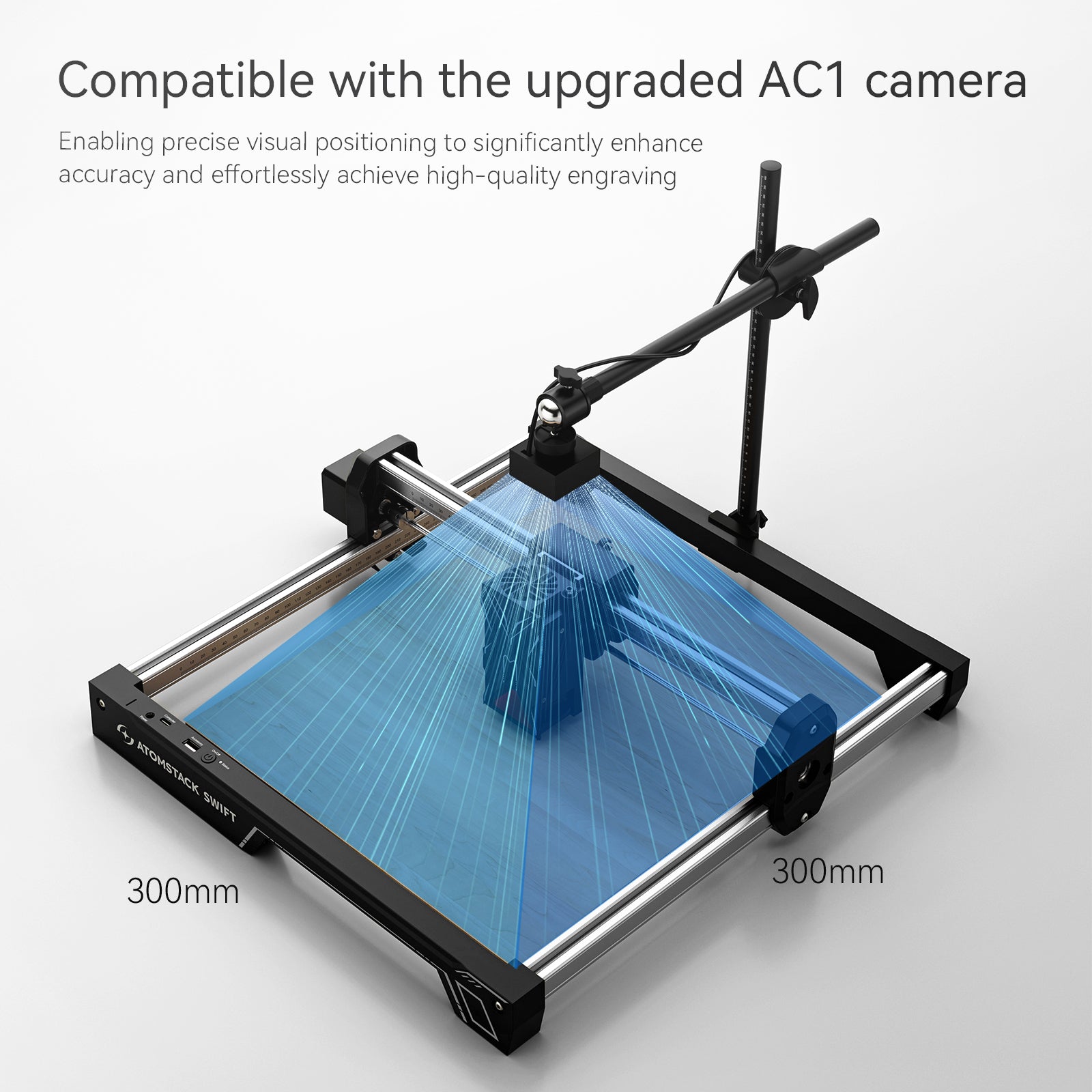 AtomStack Swift Mini 7W 12W Laser Engraver Portable 300x300mm10000mm/min DIY Gifts for Wood and Metal Dark Acrylic Glass Metal