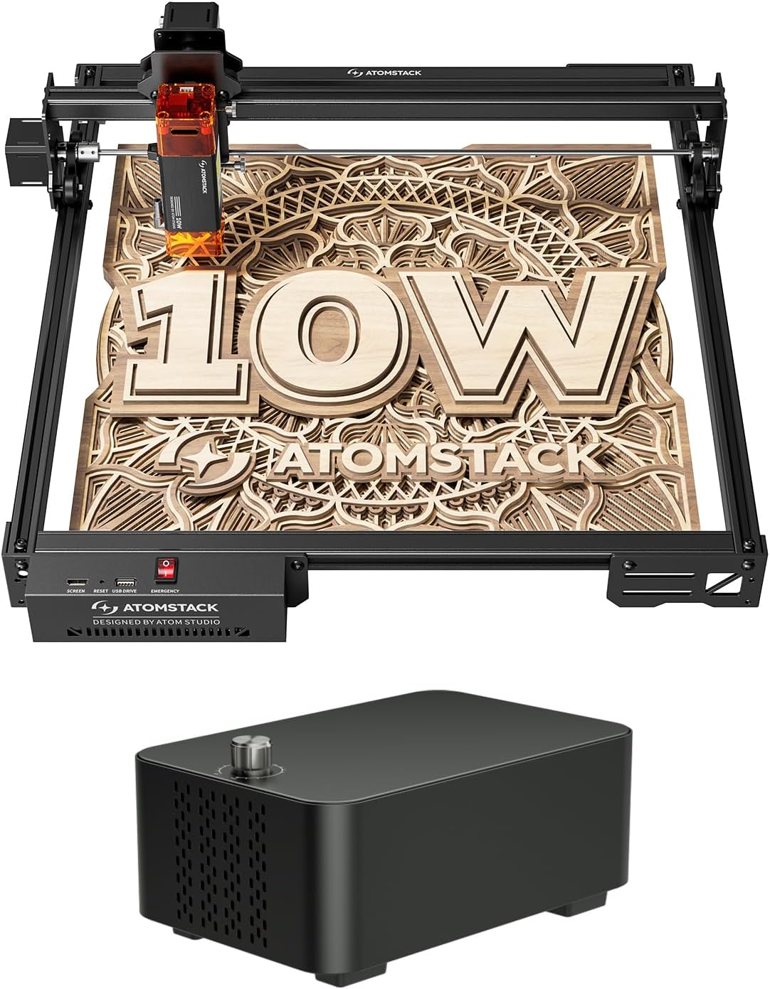 ATOMSTACK 10W Laser Engraver, A10 PRO V2 Laser Cutter, 0.06mm High Accuracy Laser Engraving Machine for Wood and Metal, Dark Acrylic, Glass, Leather