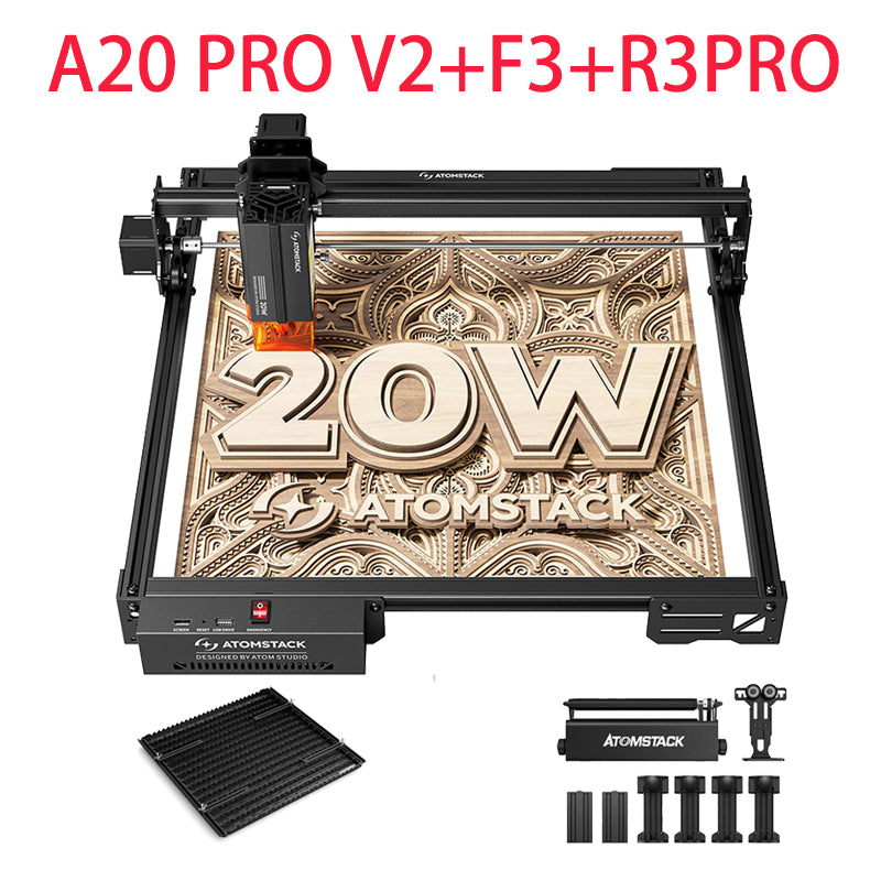 ATOMSTACK 20W Laser Engraver, A20 PRO V2 Laser Cutter, High Accuracy Laser Engraving Machine for Personalized Gifts, Business Cards, Wood, Metal, Acrylic, Leather