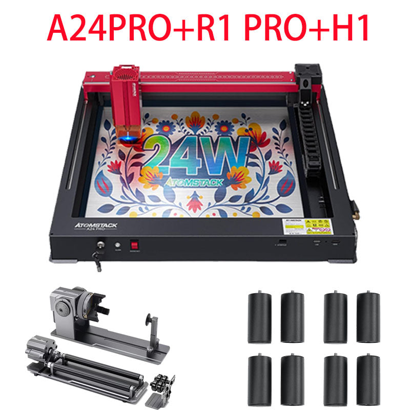 ATOMSTACK A24 Pro X24 Pro Laser Engraving Machine, Unibody Frame Design Installation Free, 24W Output Power Laser Cutter, Ultra-Fine Laser Engraver for Professionals, Home & Office Personalized DIY
