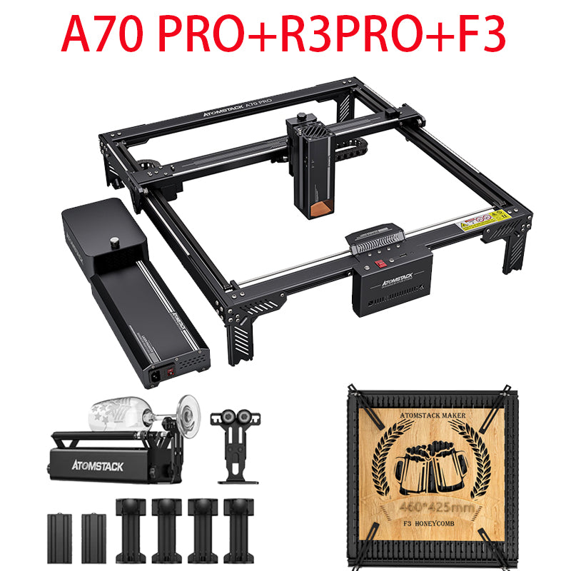 Atomstack A70 Pro 360W Laser Engraving Machine With F60 Air Assist Dual-Mode 70W/35W Output Autofoucs Engraver Cutter 500*400mm