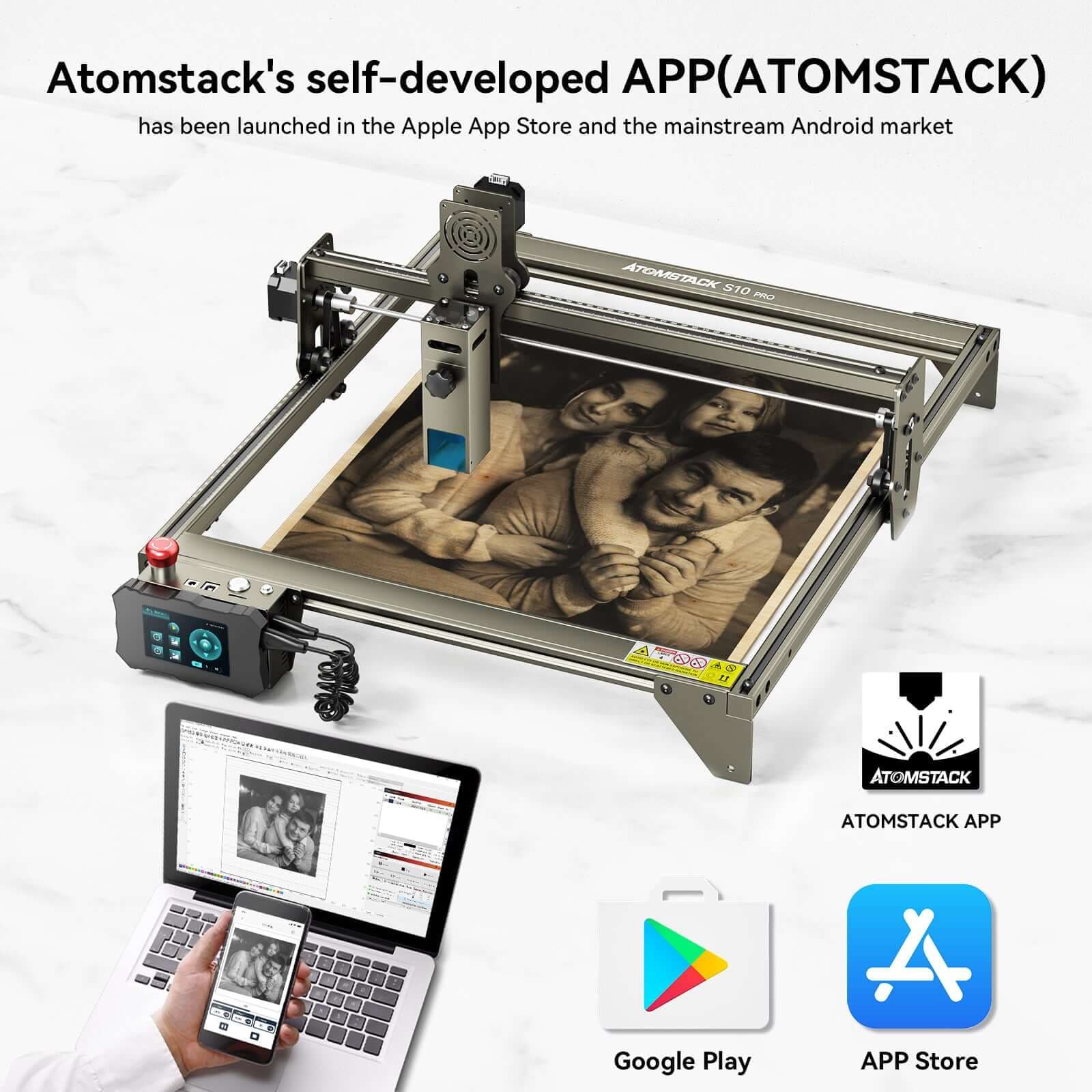 Atomstack S10 Pro 50W Diode Laser Engraver Mini Portable Engraving Machine For Wood Metal Acrylic - Atomstack Outlet Store