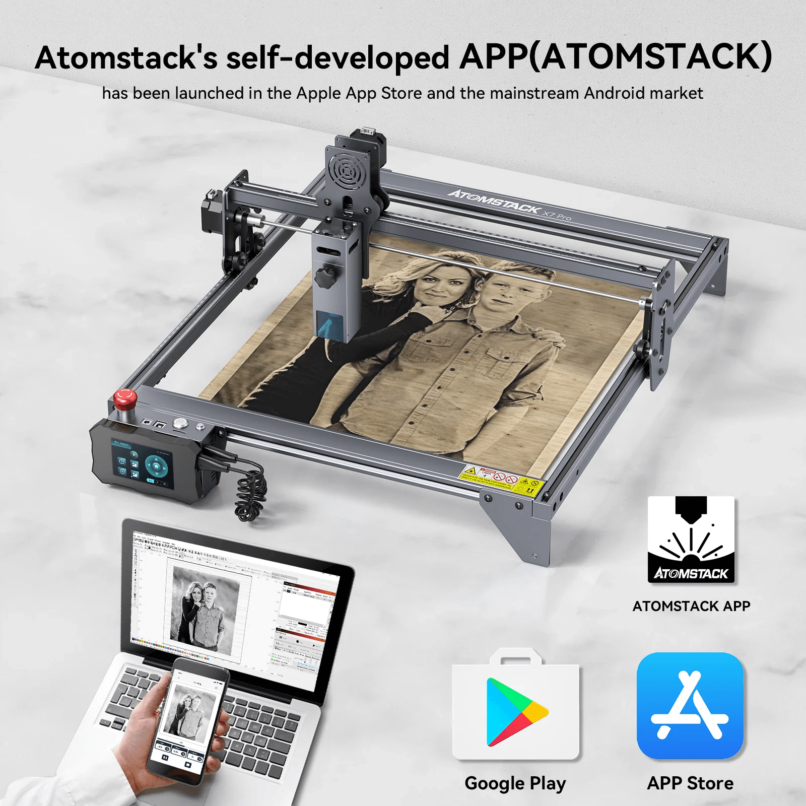 Atomstack 50W X7 Pro Wood MDF Jewelry Laser Engraver 10W Output Power With Air Assist - Atomstack Outlet Store