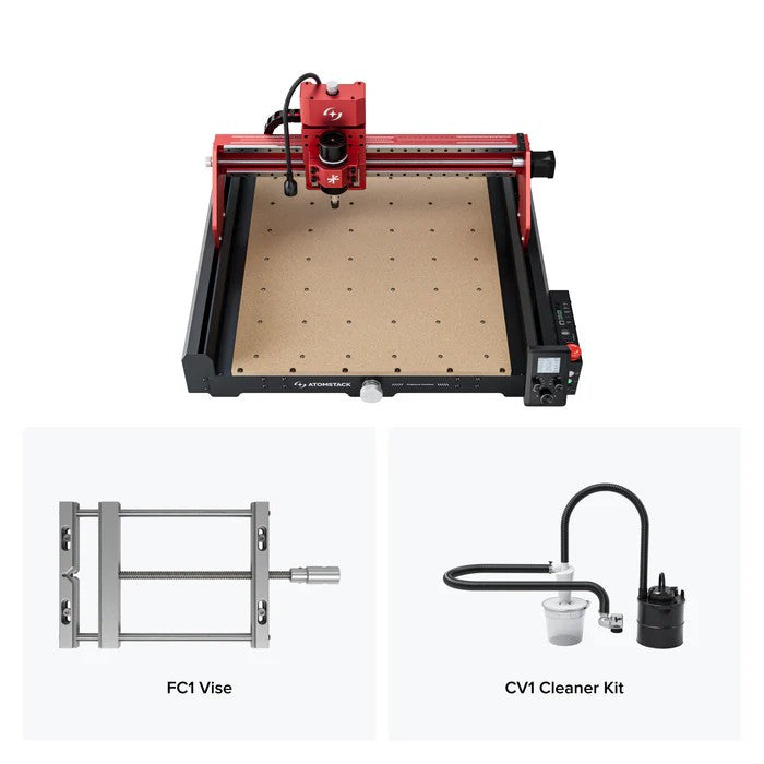 ATOMSTACK C4 Pro 4-Axis CNC Router Machine, 200W Spindle, Desktop Cutting and Milling Machine, Offline Control, 420×420mm Working Area, Relief Engraving for Wood, Plastic, Aluminum, Brass, PCB