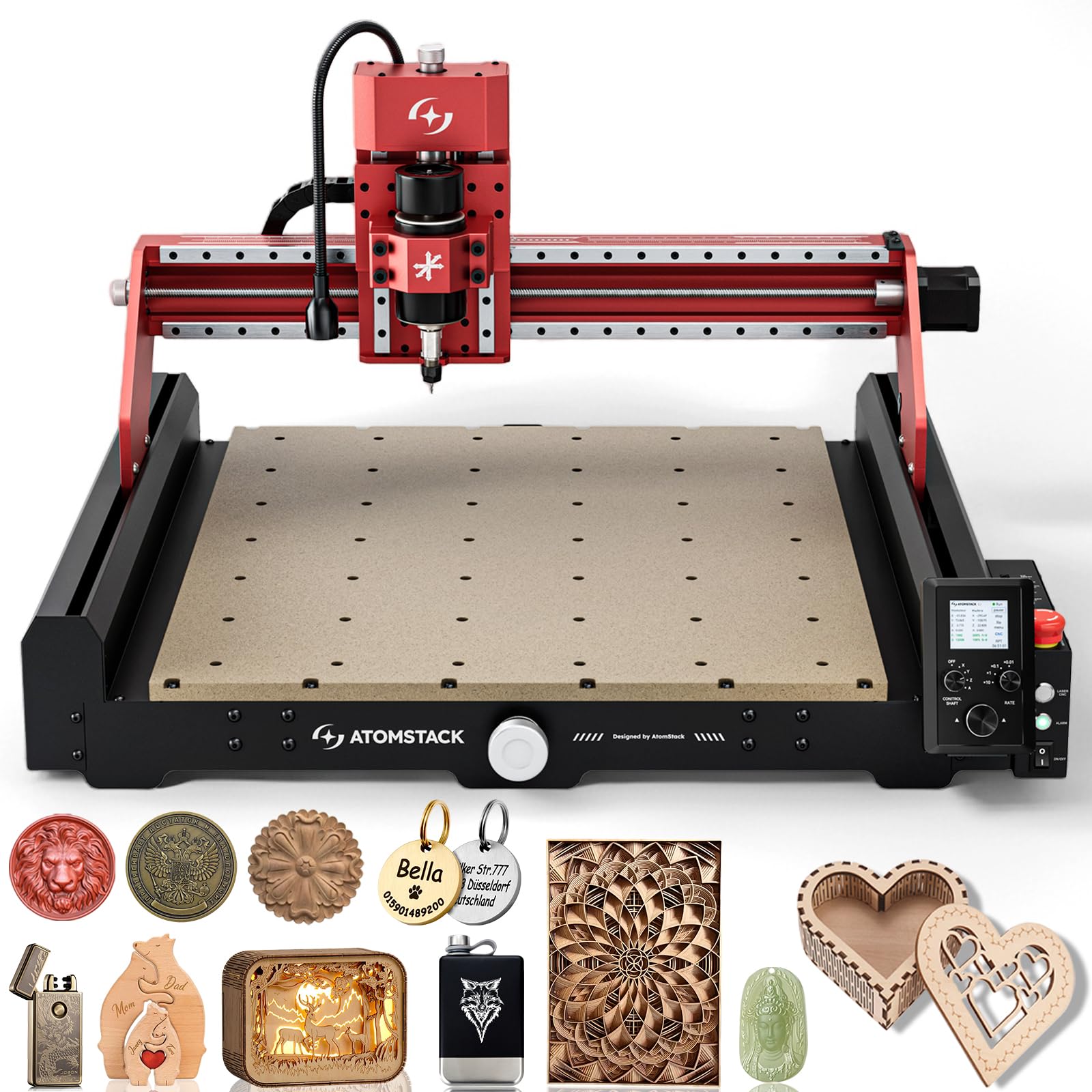 ATOMSTACK C4 Pro 4-Axis CNC Router Machine, 200W Spindle, Desktop Cutt