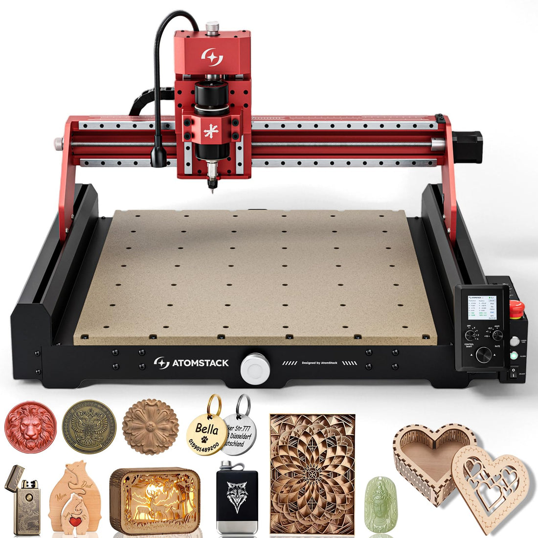 ATOMSTACK C4 Pro 4-Axis CNC Router Machine, 200W Spindle, Desktop Cutt